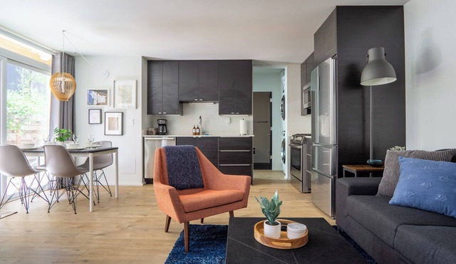 Luxury Apartment, 95 walk score, AC, Laundry, Patio, 2 TVs