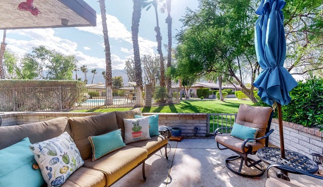 Mountain-view condo in lovely gated community with pools, and tennis