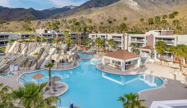 Palm Springs | Palm Springs Family Stay | Pool & Water Slide | 3BR Sleeps 10
