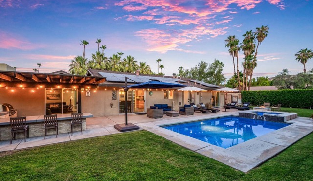 Resort-Style Pool Living in Palm Springs with Private Backyard Oasis