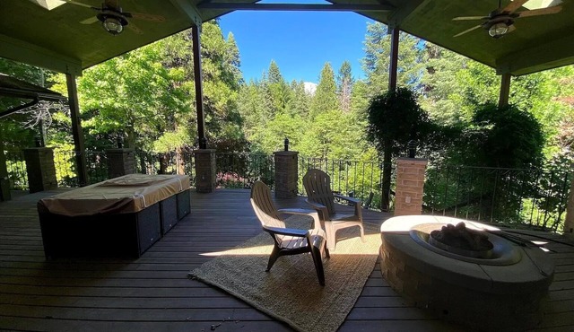 Serene escape w/bubbling sounds of Wagon Creek & majestic views of Mt. Shasta.