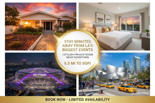 World Cup 2026 Spacious Rooms Near SoFi, Downtown LA, USC, BMO Stadium, KIA Forum